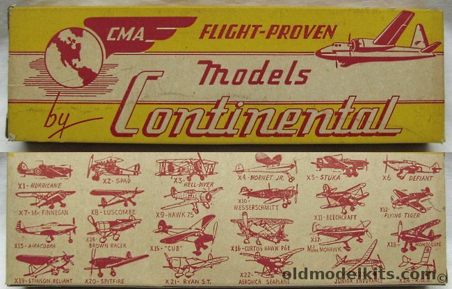 Continental Model Airplane Co Curtiss Hawk 75 - Balsa Wood Flying Airplane, X9 plastic model kit